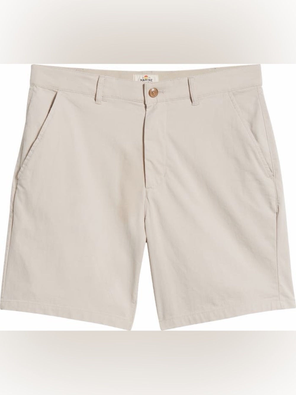 Marine Layer Breeze Chino Shorts Men’s M 32 waist 7'' Inseam Stretch Stone Khaki